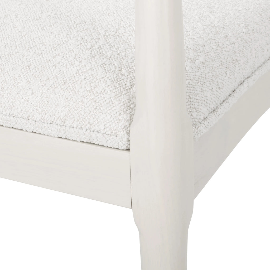 Almond Textured Boucle Fabric Upholstered Wood Dining Chairs, Set of 2 Z3778