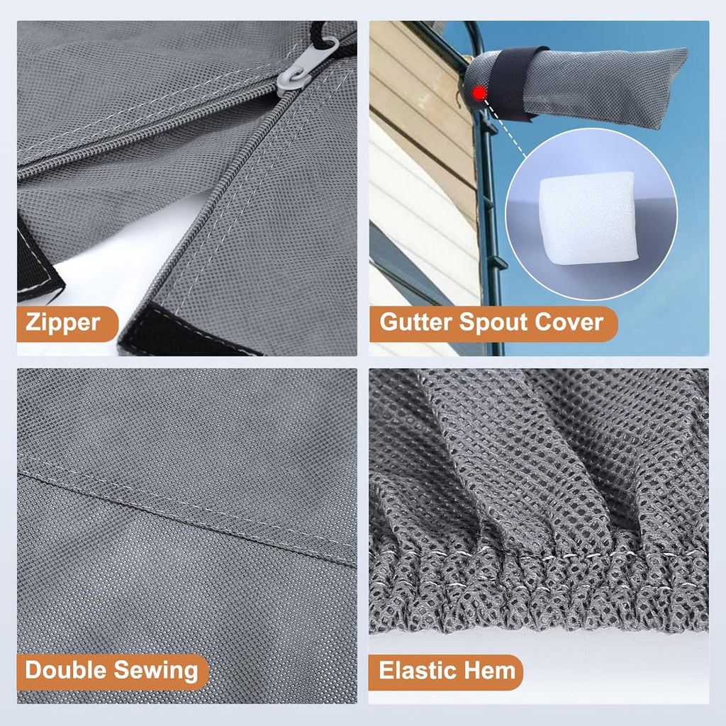 RV Cover Heavy Duty Anti-UV Rip-Stop Breathable with 2Pcs Straps & Gutter Covers C115477