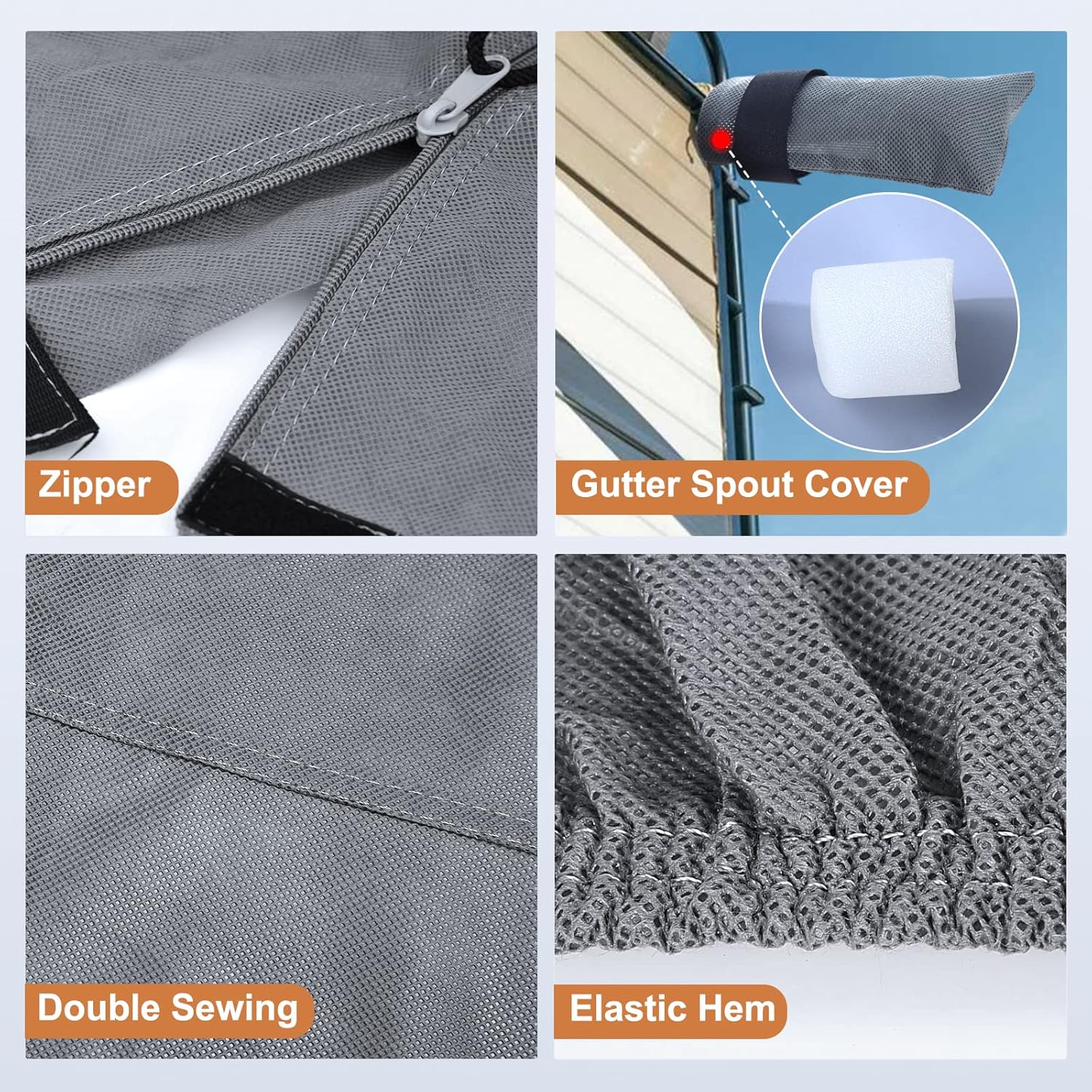 RV Cover Heavy Duty Anti-UV Rip-Stop Breathable with 2Pcs Straps & Gutter Covers C115477