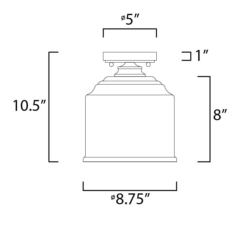 Black Semi-Flush Mount Light K54677