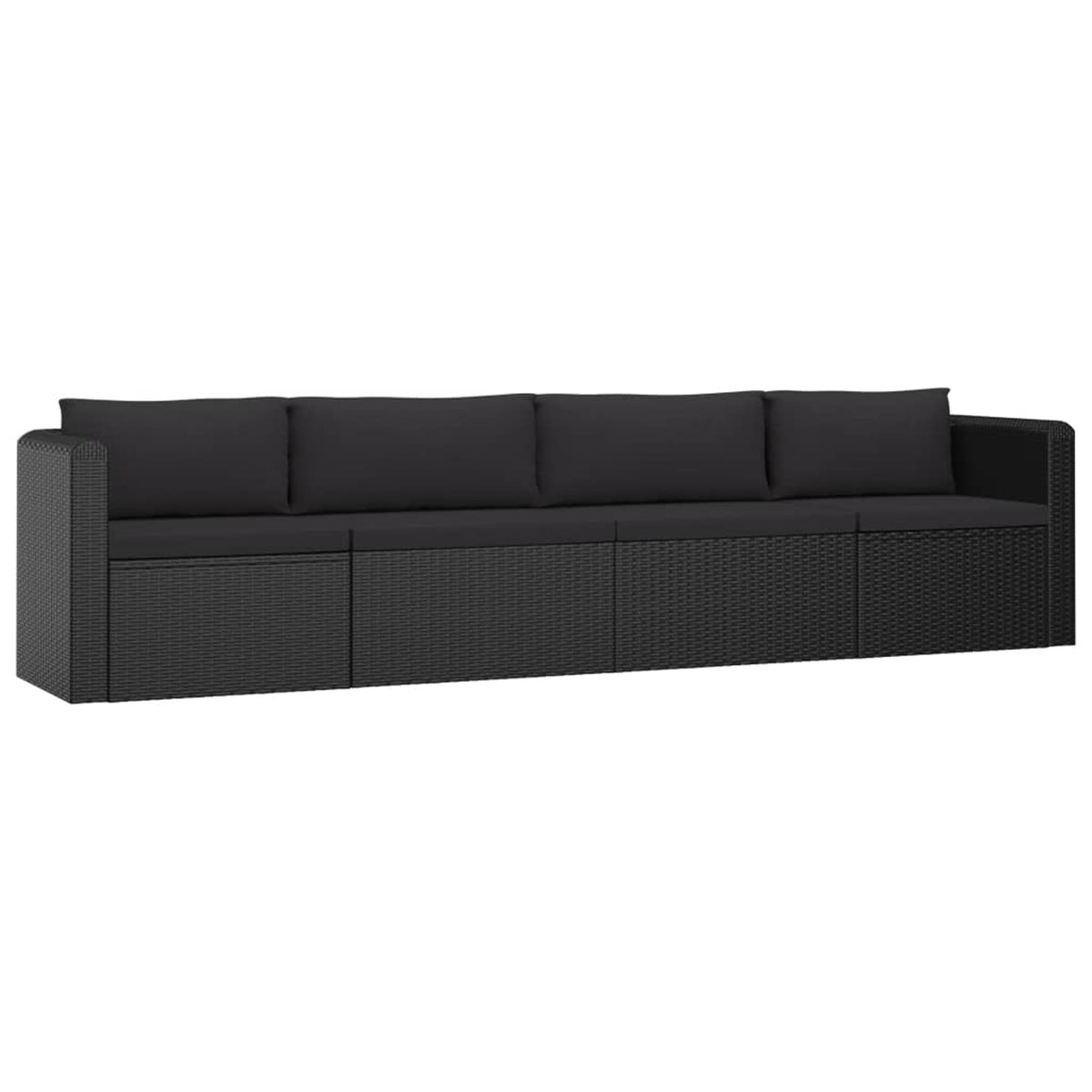 4 Piece Poly Rattan Patio Sofa Set with Cushions S1976