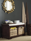 Brown Wicker Storage Bench X460
