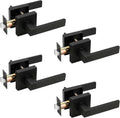 Matte Black Square Privacy Door Levers, Keyless Interior Door Handles Z9017