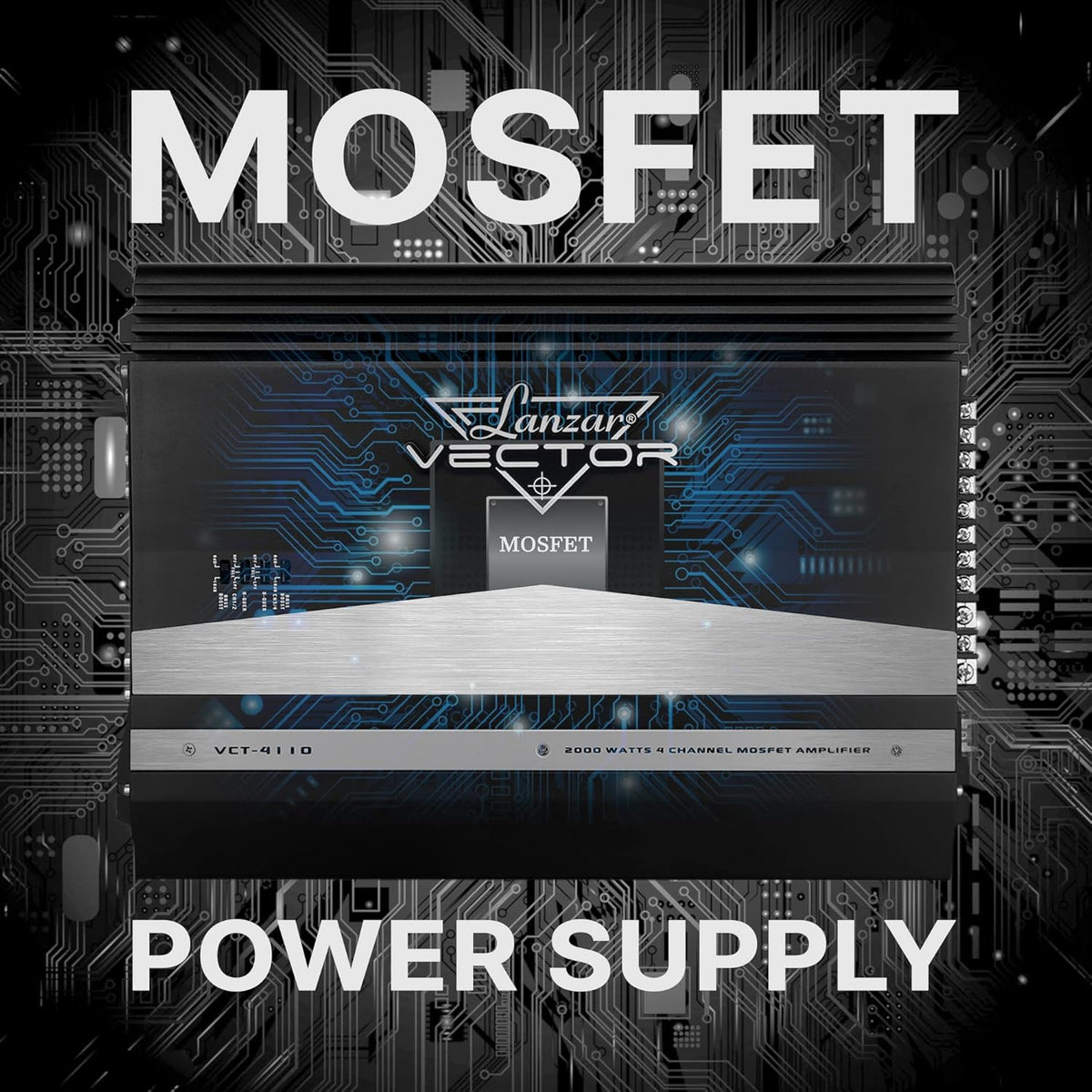 4 Channel 2000 Watt Bridgeable MOSFET Car Audio Amplifier I804