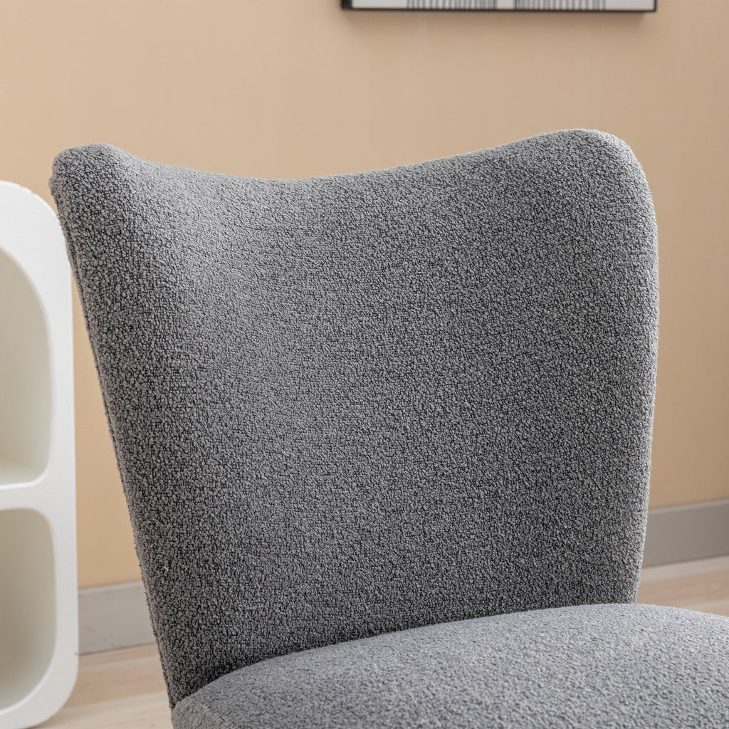 Gray Boucle Upholstered Armless Accent Chair C963587
