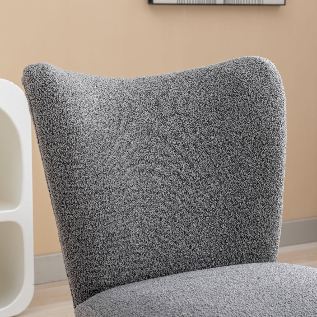 Gray Boucle Upholstered Armless Accent Chair C963587
