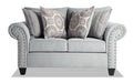 Light Blue Memory Foam Polyester Loveseat O6152