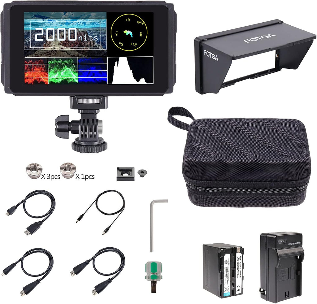 5 Inch 2000 nit Touch Screen Camera Field Monitor with 4K HDMI in/Out O490112