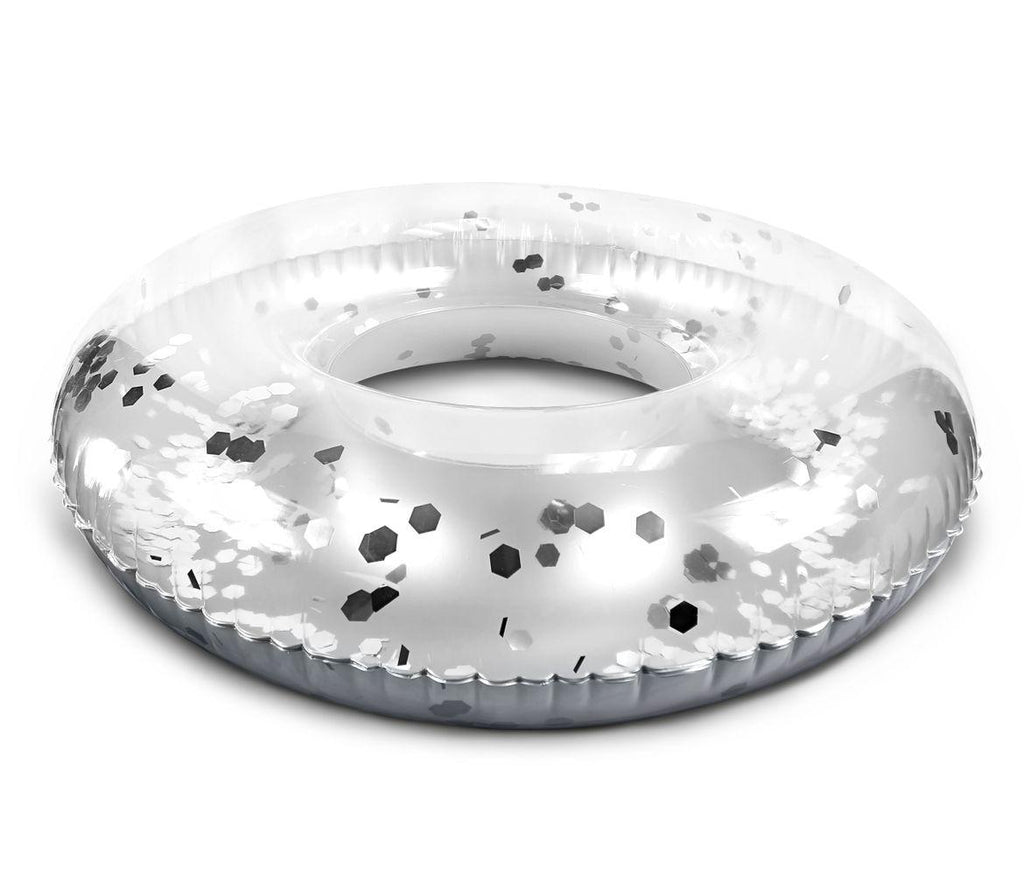 Bundle of Inflatable Silver & Gold Pool Float Tubes & Beach Balls Set of 6 F959533
