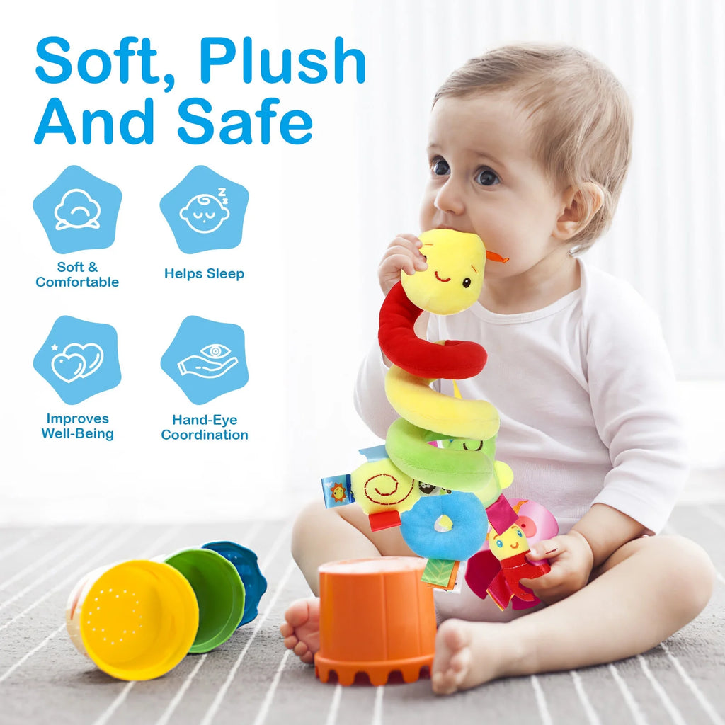 Baby Crib Cot Pram Hanging Rattles Spiral Stroller Car Seat Toy R6749