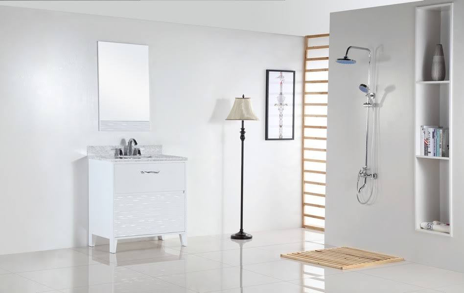 30 in. Single Sink Vanity with White Carrara Top T71034