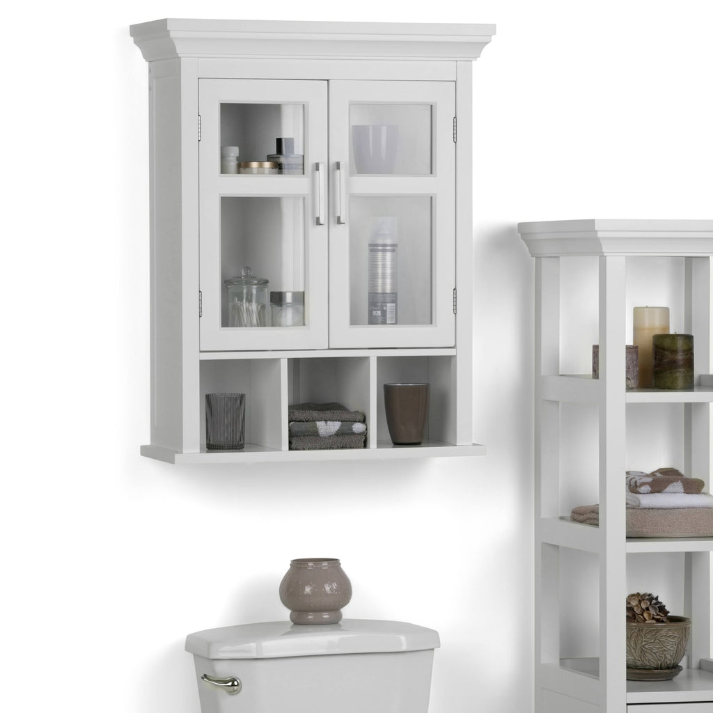 White Two-Door Bathroom Wall Cabinet C683