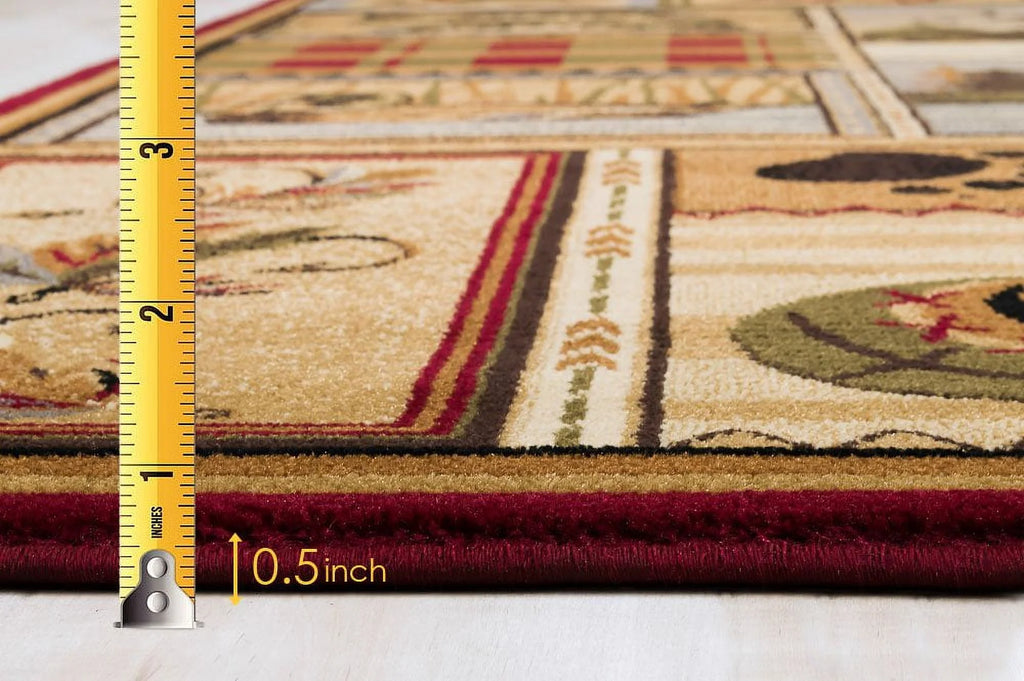 Beige/Multicolor Cabin Area Rug V3930