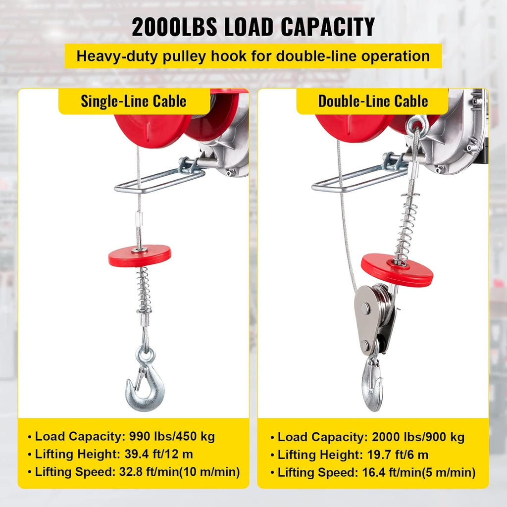 2000 lb Electric Hoist with Remote Control M5442