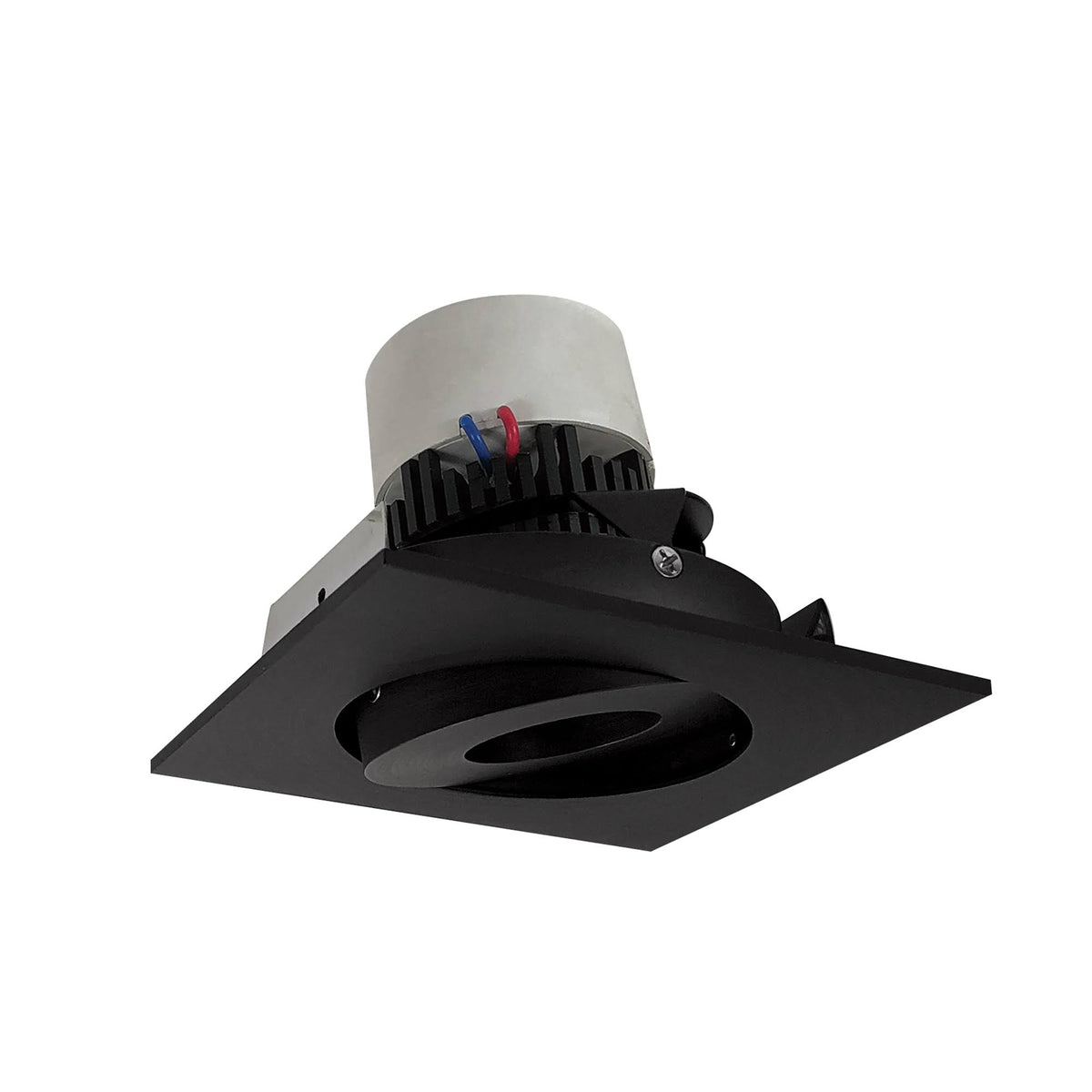 12W 4 inch Pearl LED Square Adjustable Gimbal Retrofit 1000lm 3500K 120V Triac /ELV Dimming Black G312