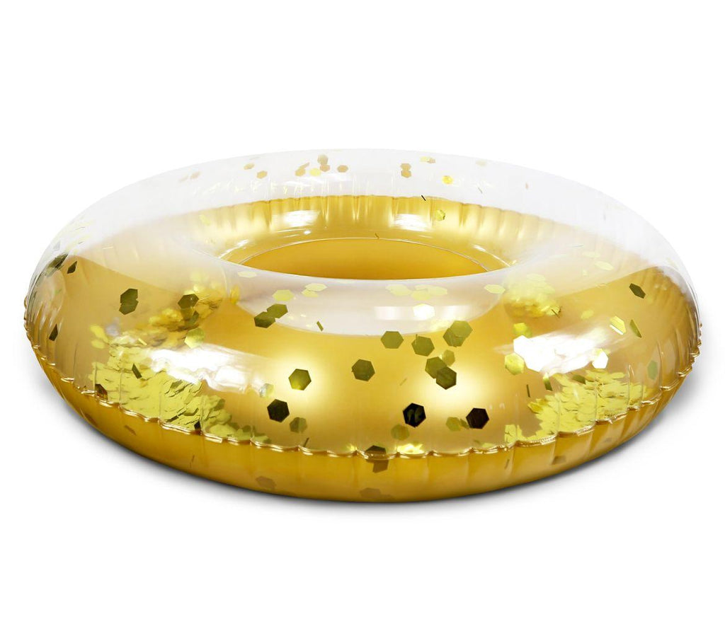 Bundle of Inflatable Silver & Gold Pool Float Tubes & Beach Balls Set of 6 F959533