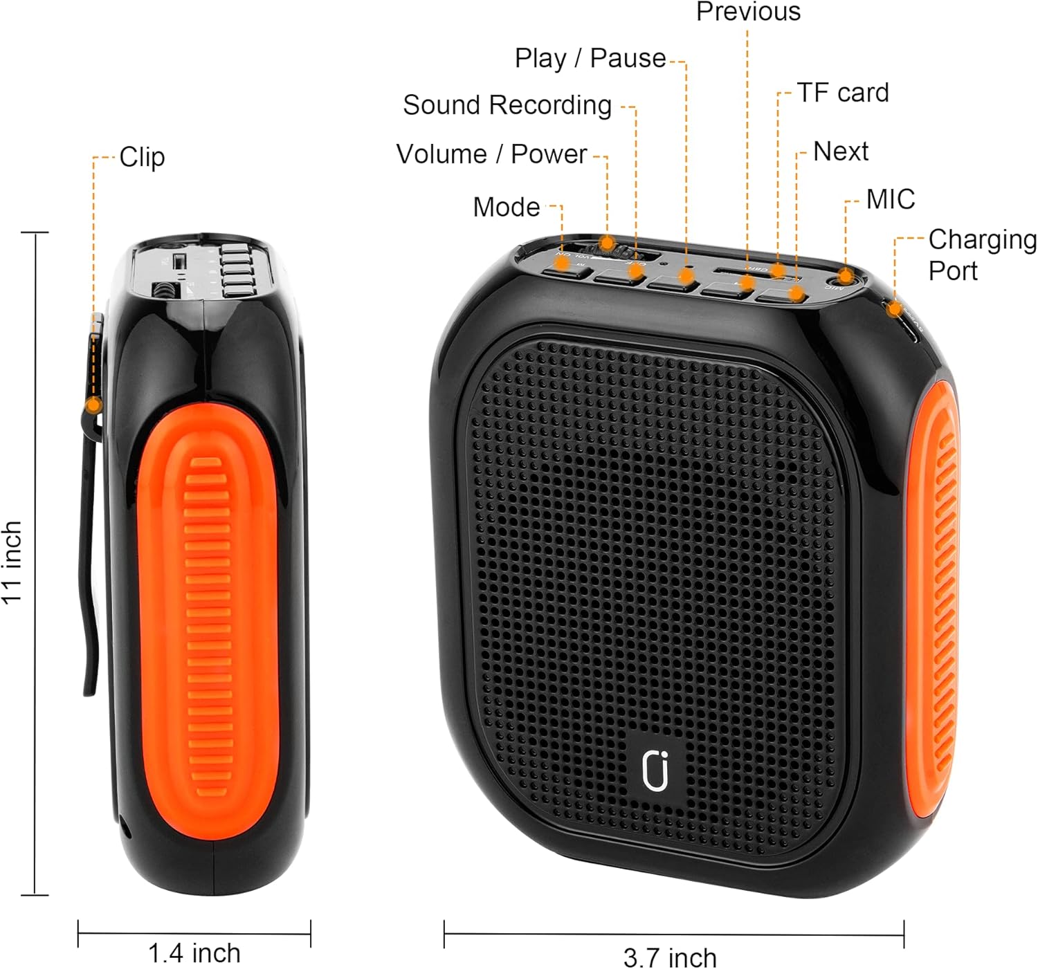 Portable Voice Amplifier with Wireless Microphone Headset and Waistband, Rechargeable PA System, Pack of 2 R3428