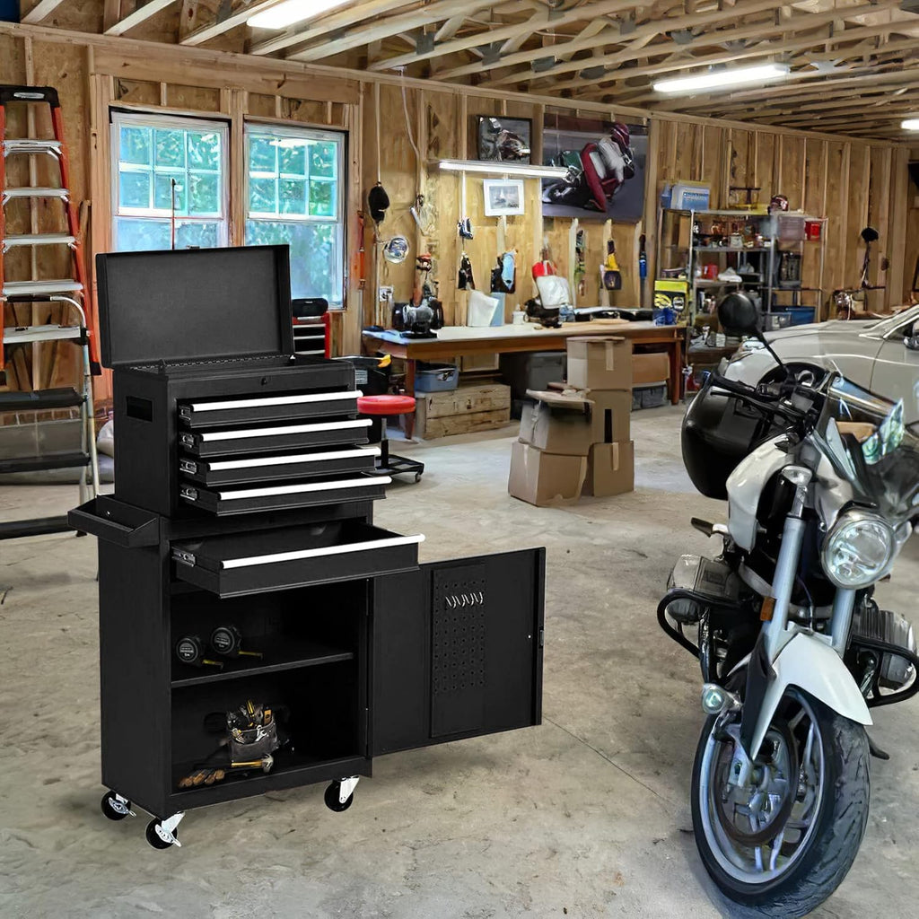 Black 5-Drawer Rolling Tool Chest with Wheels L497420