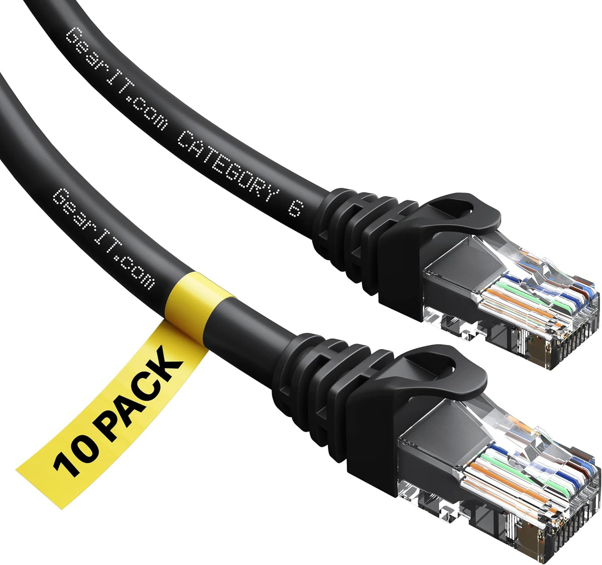 20-Pack Cat6 Patch Cable 7 Feet Ethernet Cable Black O98831