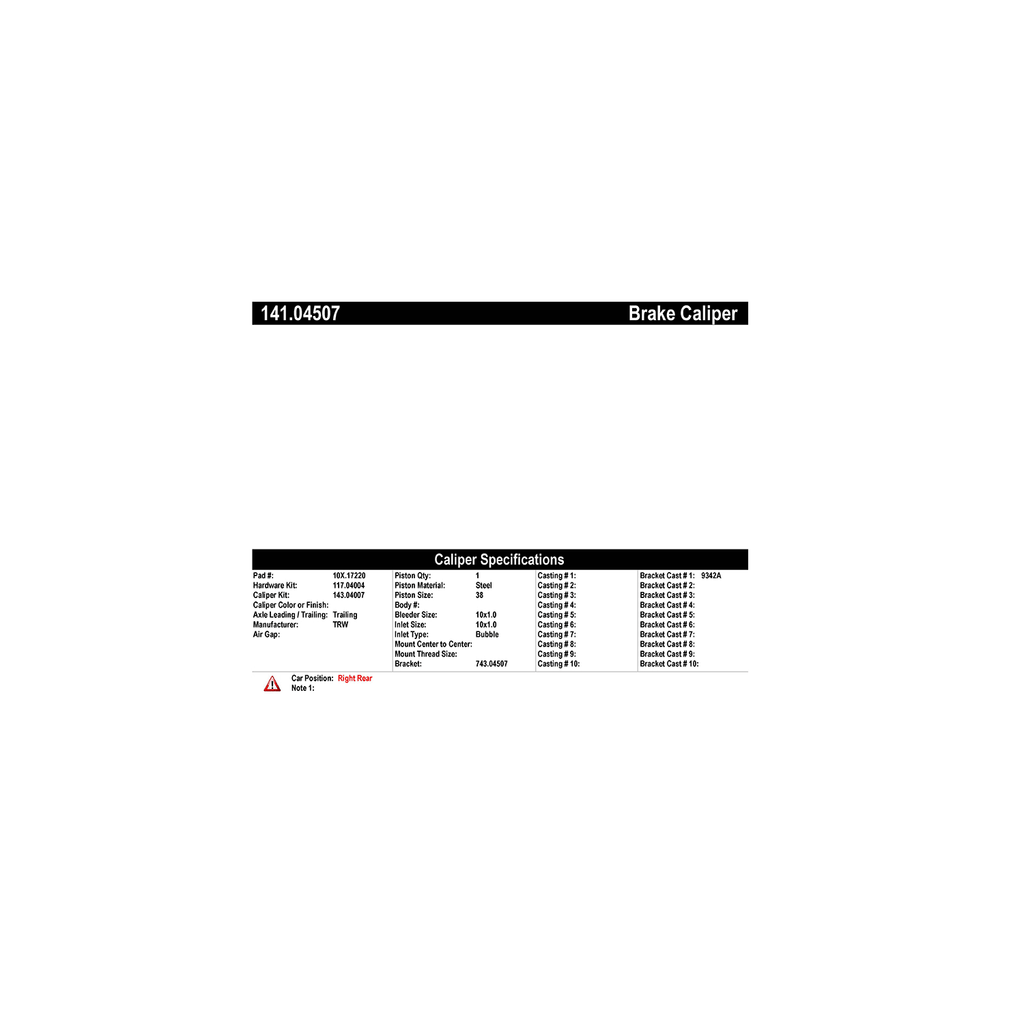 Disc Brake Caliper F854