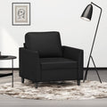 Black Faux Leather Sofa Chair V556