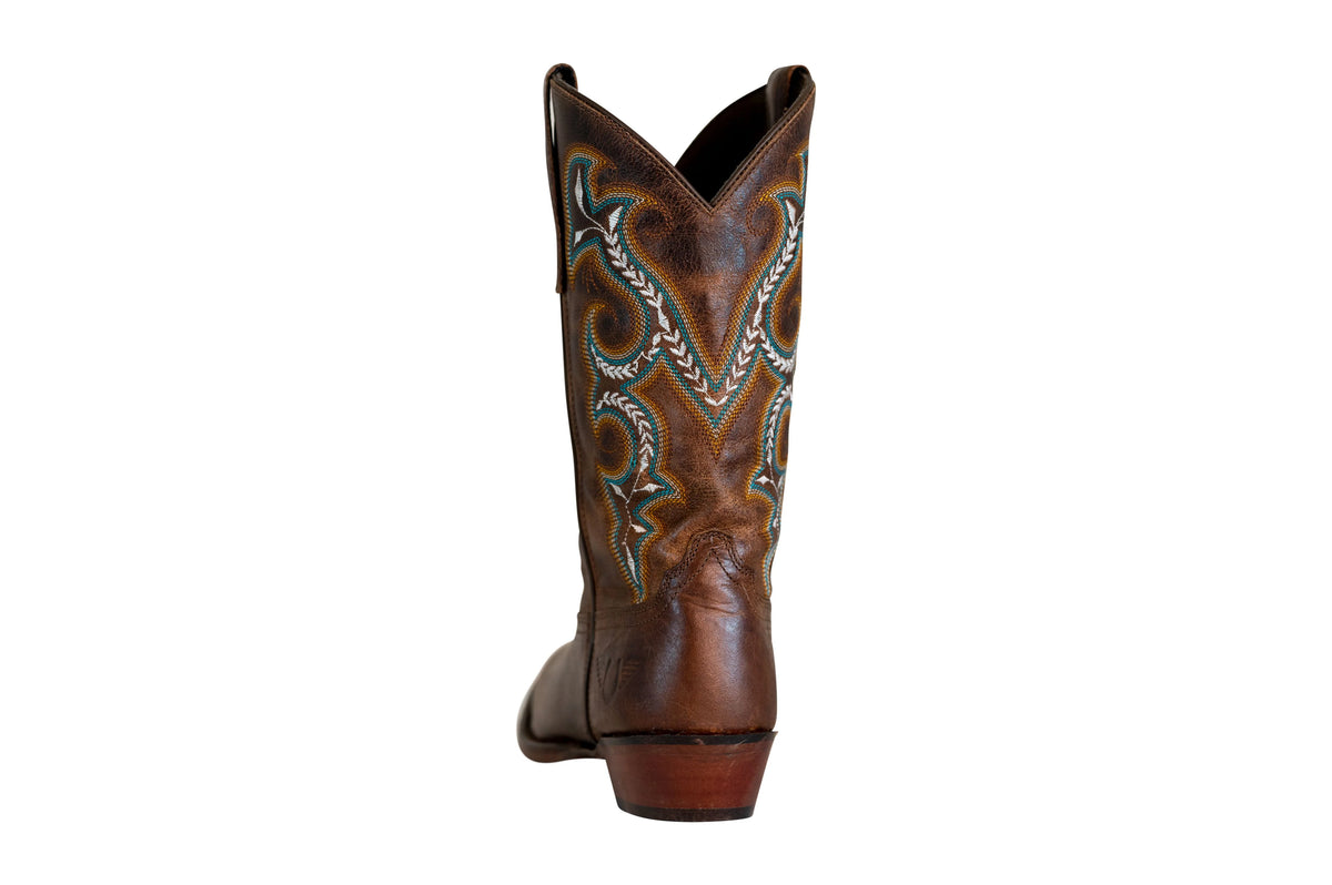 Brown Leather Square Toe Western Boots G30429
