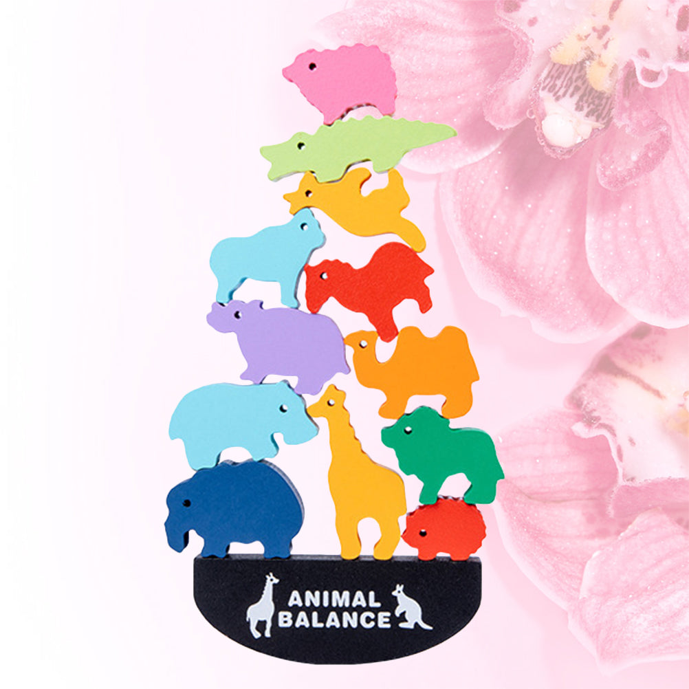 Animal Pattern Wooden Building Blocks Toy F7115