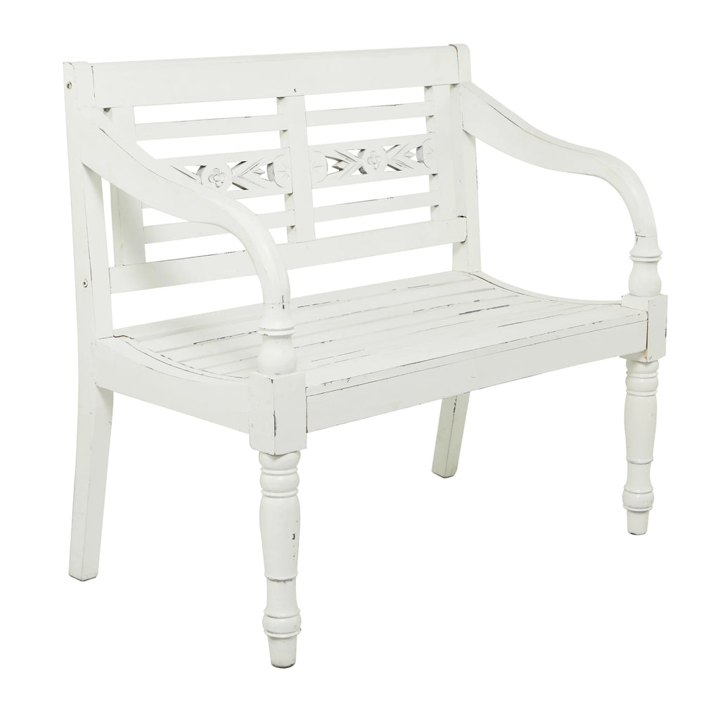 White Wood Bench D189