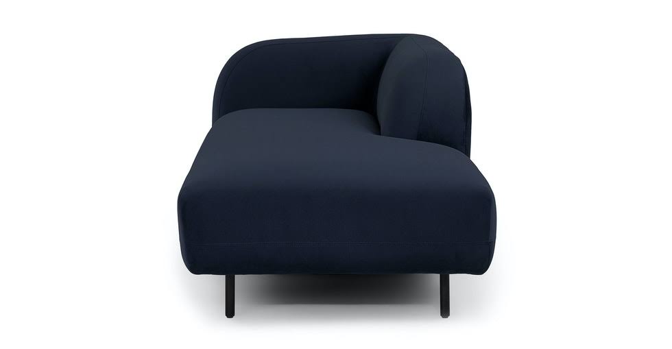 Blue Velvet Daybed with Black Metal Legs B9514
