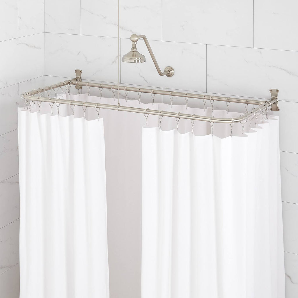 D-Shaped Solid Brass Shower Ring and Ceiling Support Matte Black M8154