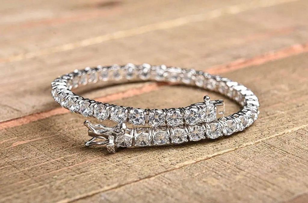 7MM 925 Sterling Silver Cubic Zirconia Tennis Bracelet Y337