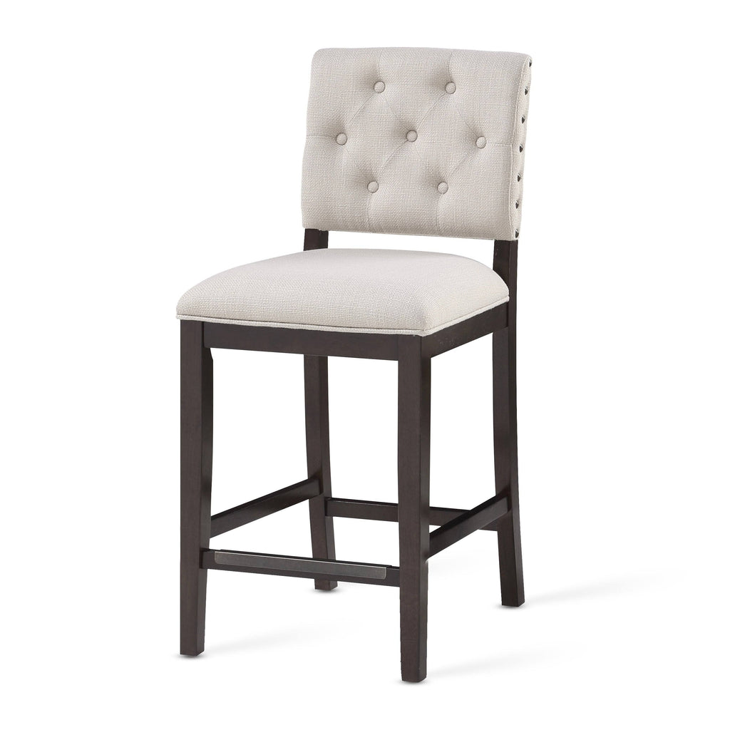 Walnut Button Tufted Counter Stool R413