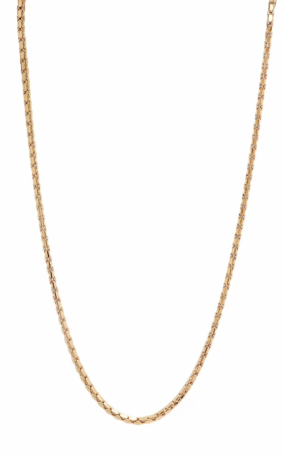 14k Yellow Gold Plated Snake Chain Necklace, 22 inches W70867