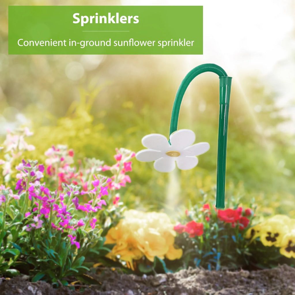 Flower Shaped Dancing Sprinklers Lawn Watering with 2pcs Adapter (White) J1017