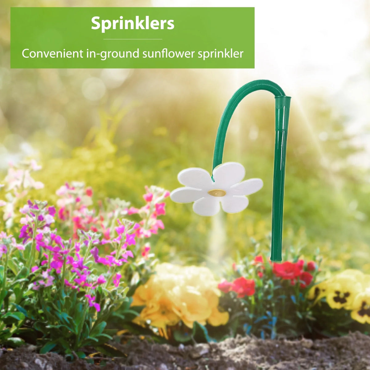 Flower Shaped Dancing Sprinklers Lawn Watering with 2pcs Adapter (White) J1017