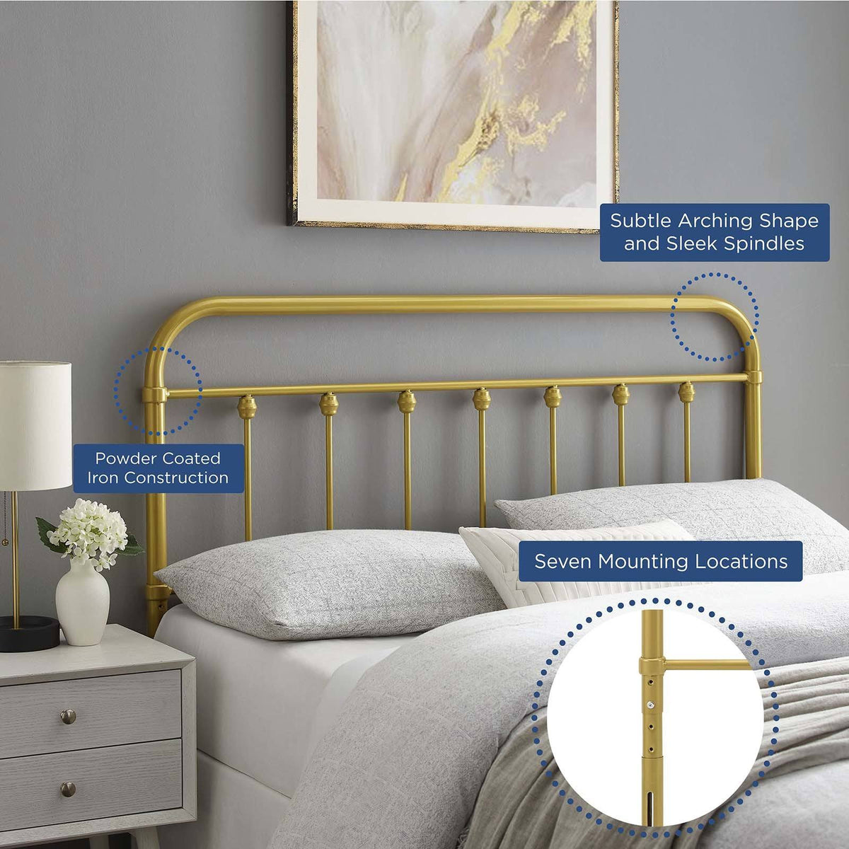 Gold King Metal Headboard S7536