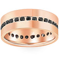 14K Rose Gold Black Diamond Eternity Ring B75339
