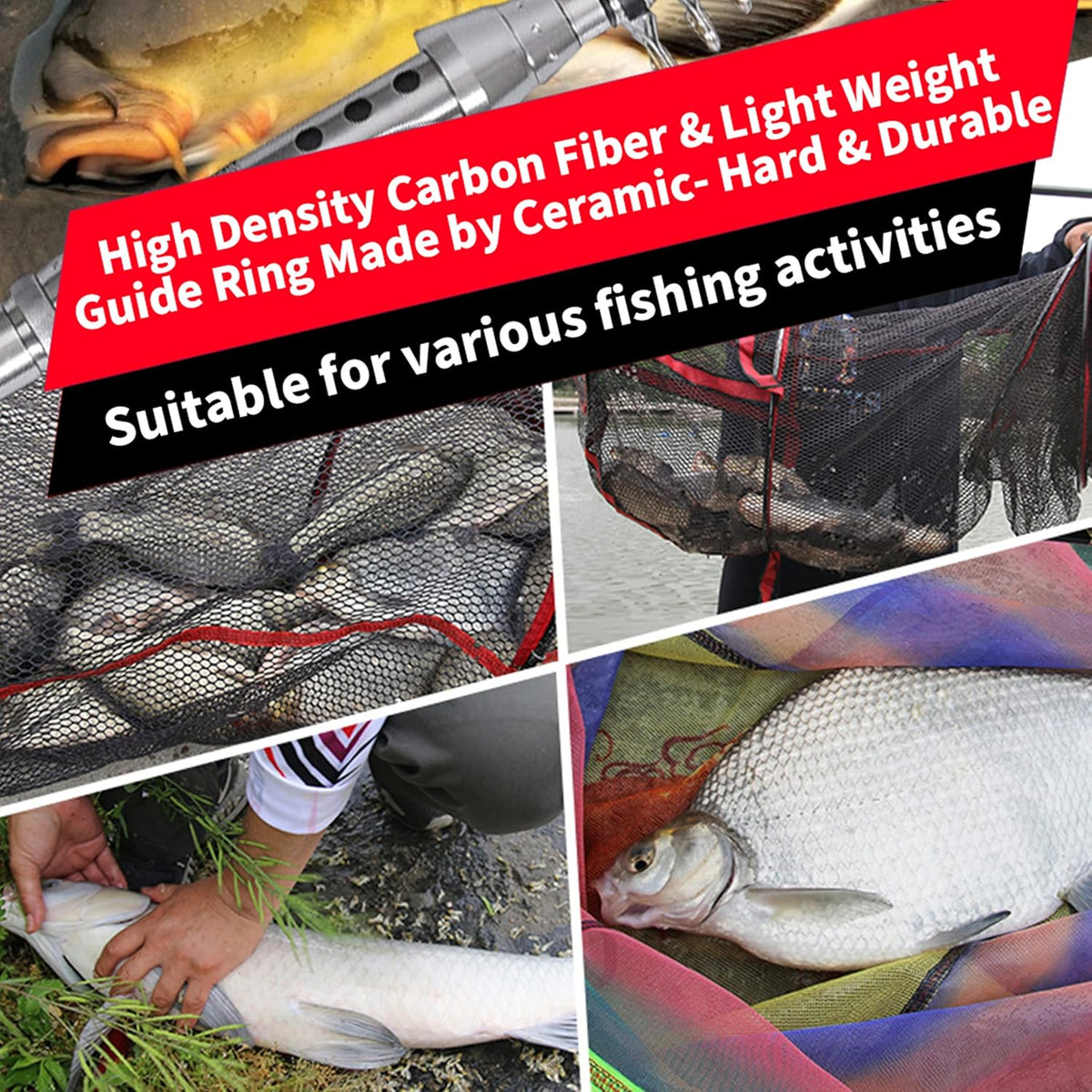 Fishing Rod and Reel Combo Carbon Fiber Telescopic Fishing Pole with Carrier Bag L85616