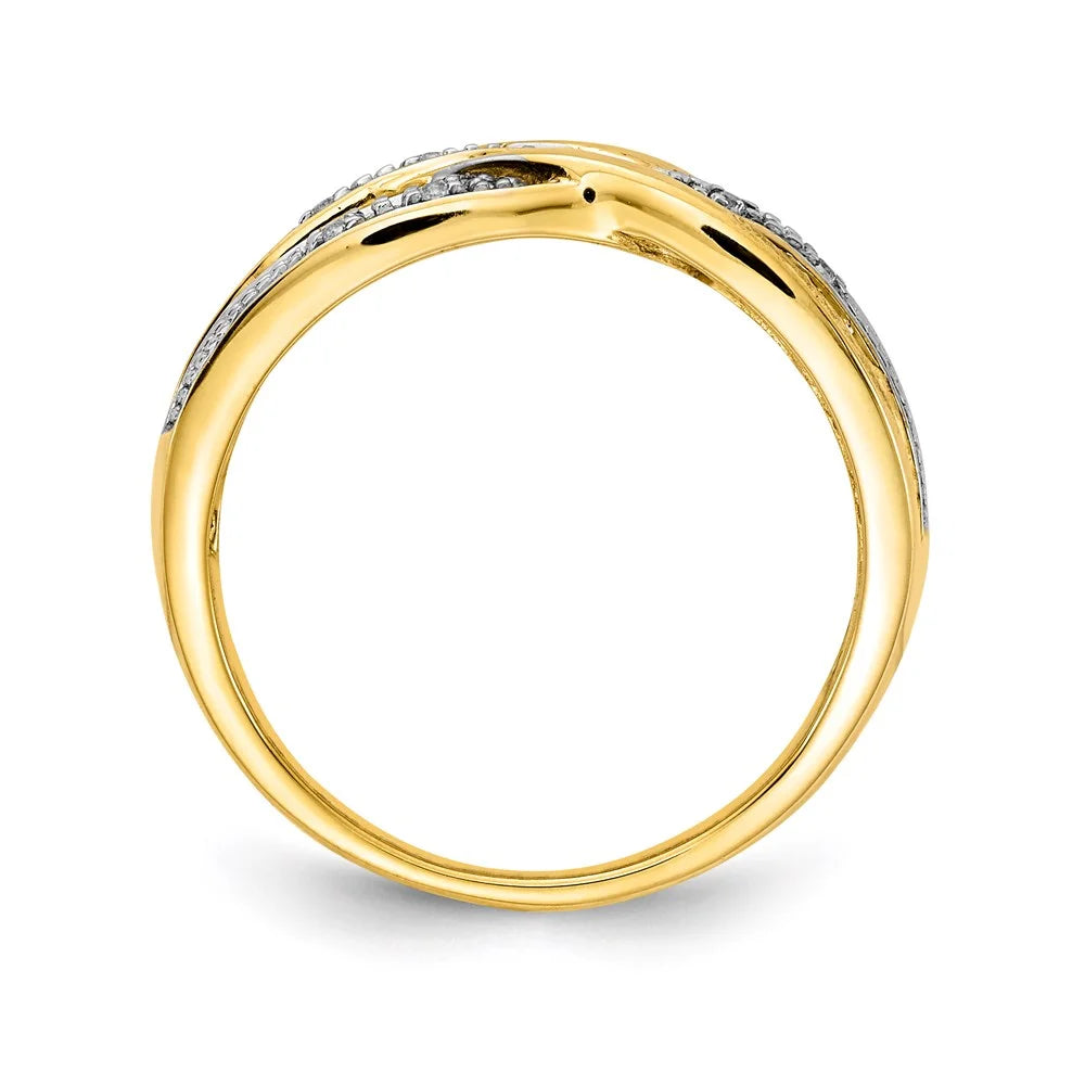 14kt Yellow Gold Rhodium Diamond Ring Size 7 N157