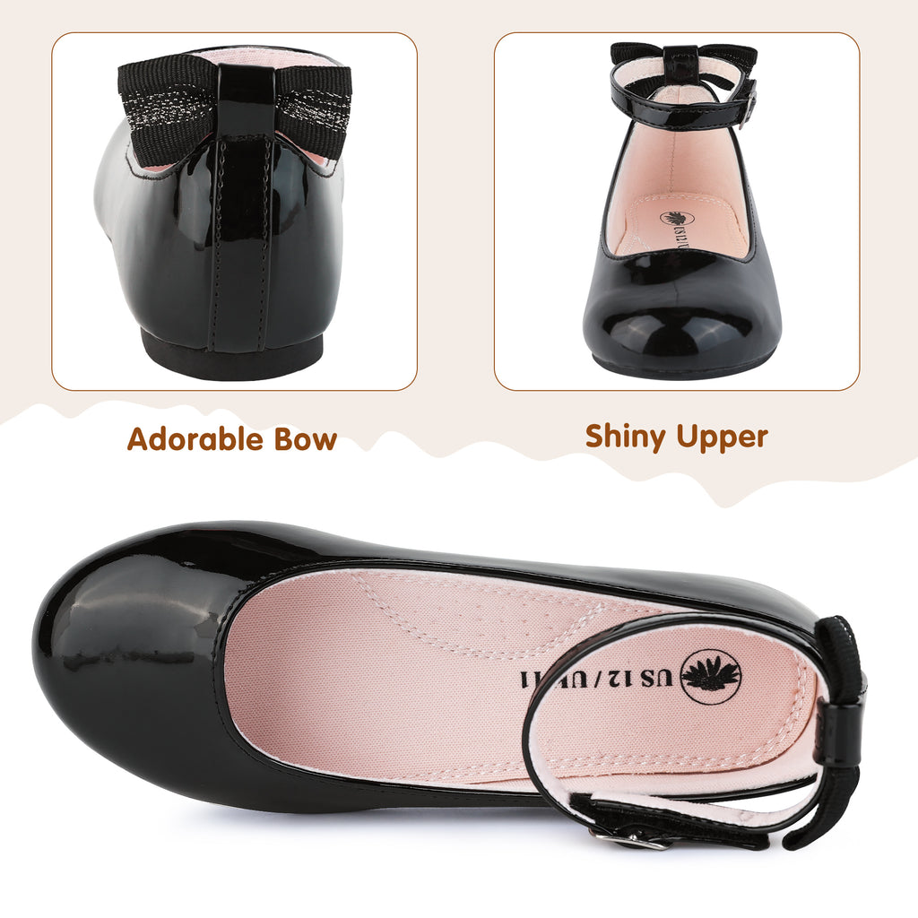 Black Mary Jane Flats Shoes V2843