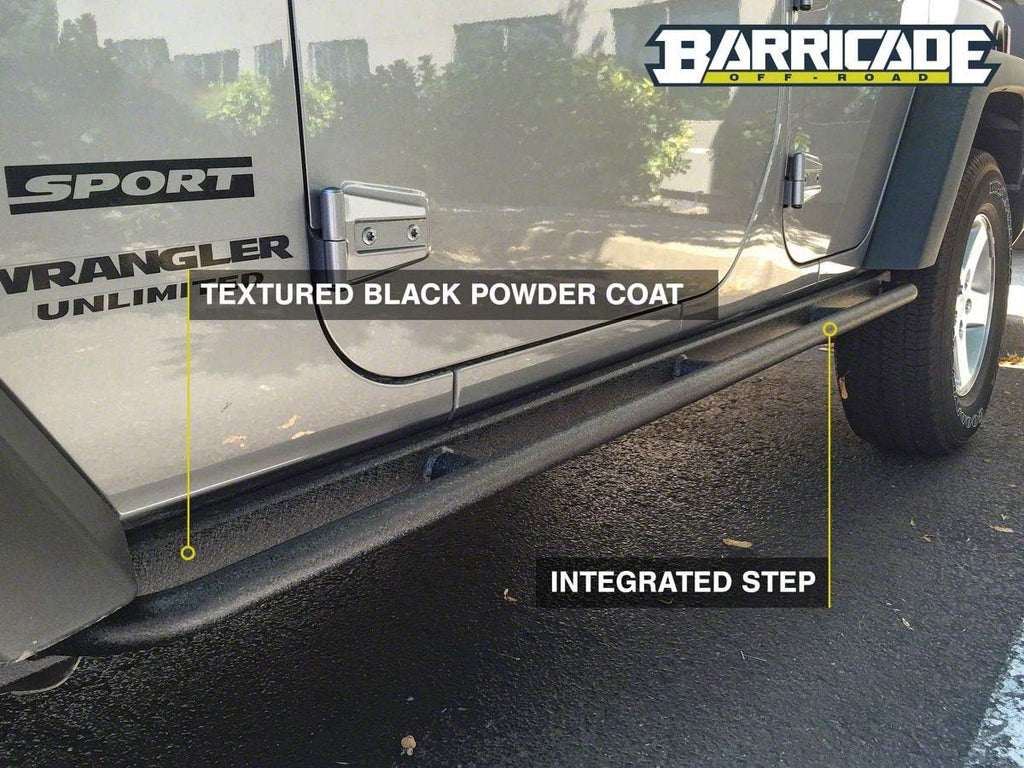 Textured Black Rubi Rails Compatible with 07-18 Jeep Wrangler JK 4-Door V7056