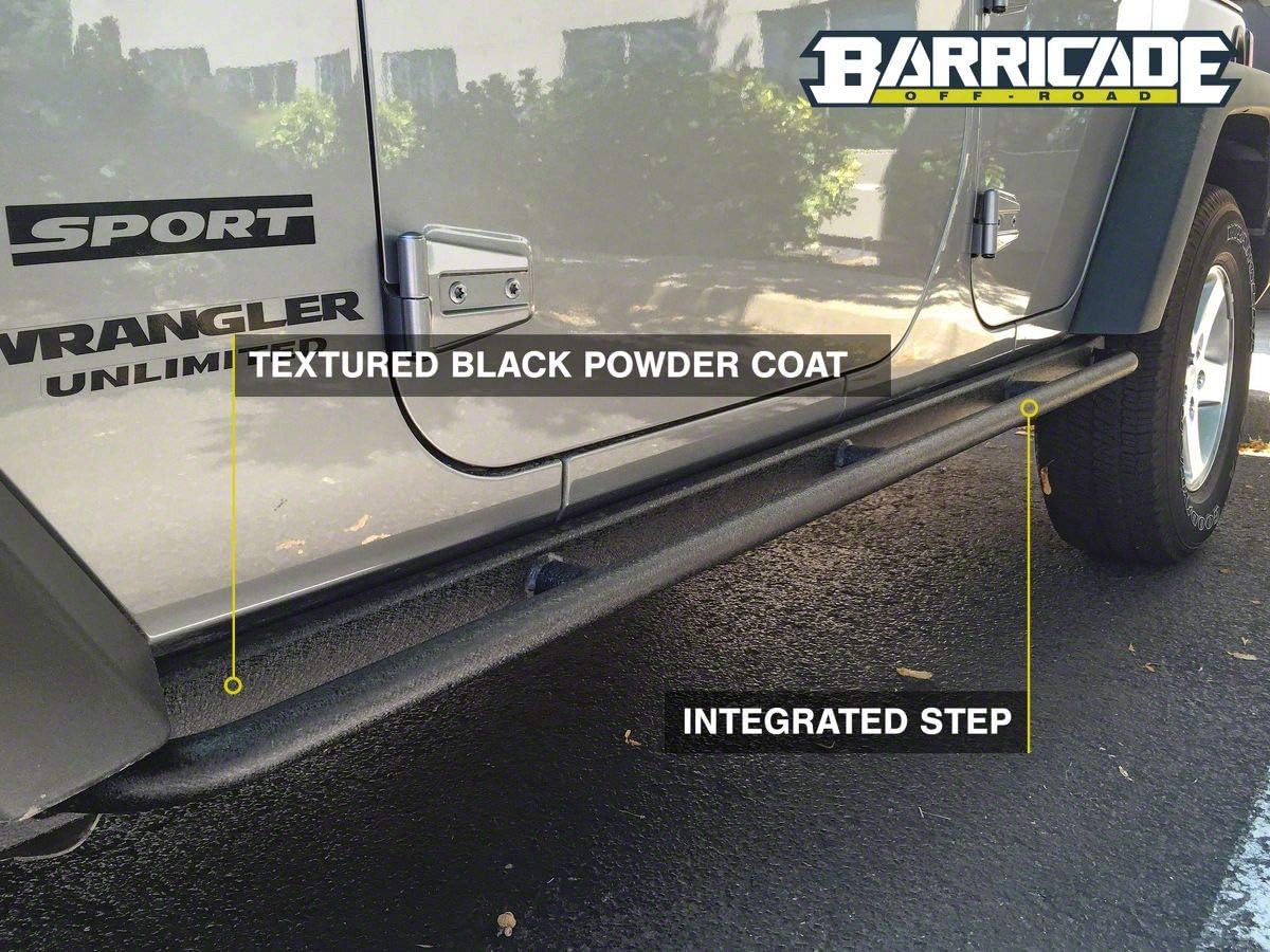 Textured Black Rubi Rails Compatible with 07-18 Jeep Wrangler JK 4-Door V7056