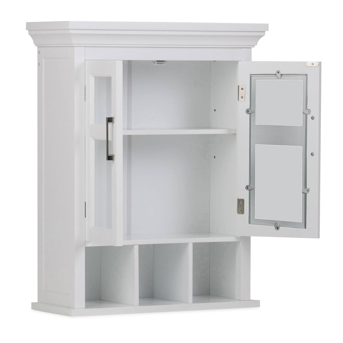 White Two-Door Bathroom Wall Cabinet C683