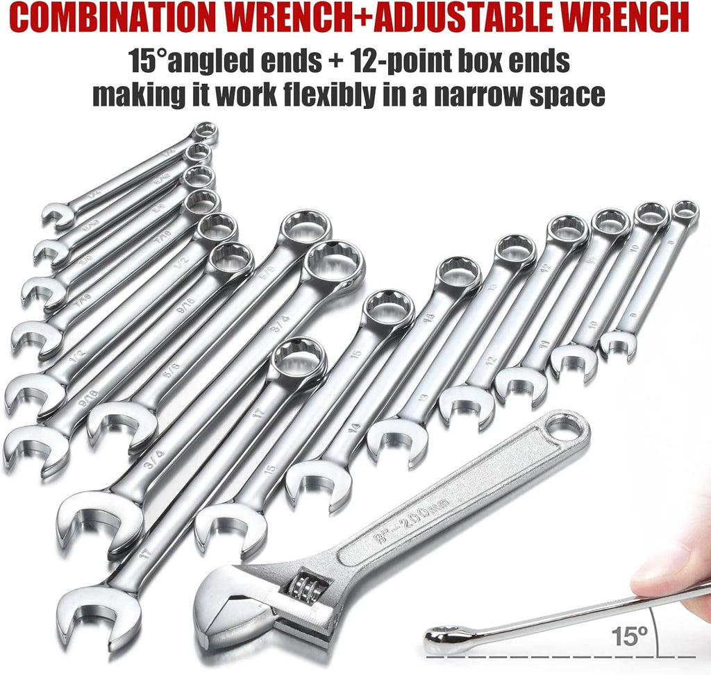 438-Piece Mechanics Tool Set with 3-Drawer Metal Box P242