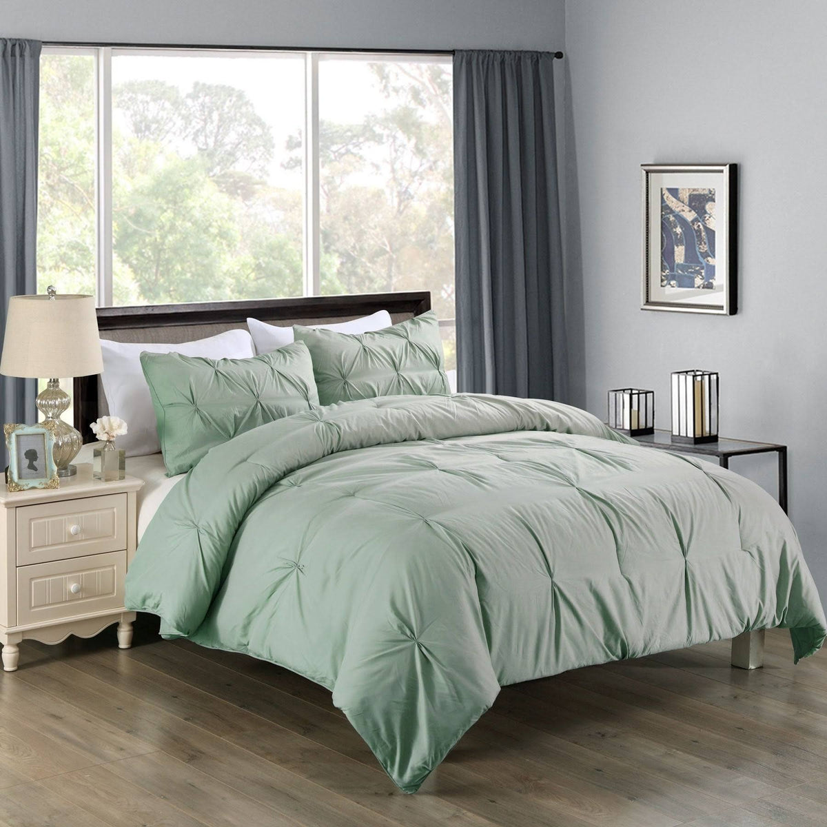 Purple Twin 2 Piece Pintuck Comforter Mini Set G9561