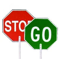 18" Stop/Go Aluminum Paddle with 9" Polygrip Handle (9 Pack) W128288