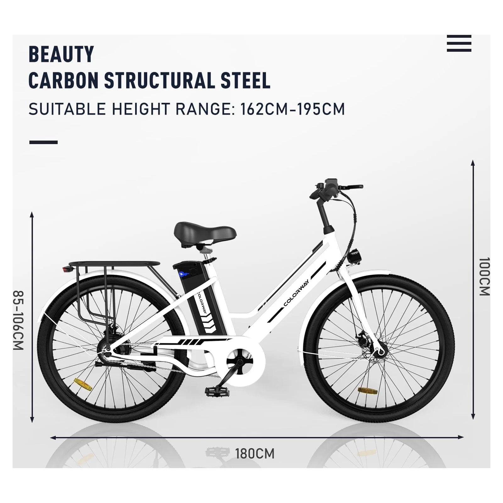 26" Electric Bike with 500W Motor and 36V 12AH Removable Battery B54693