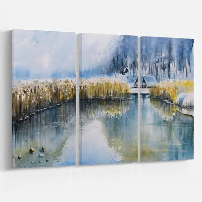 Oil Painting Print Multi-Piece Image on Wrapped Canvas U2967