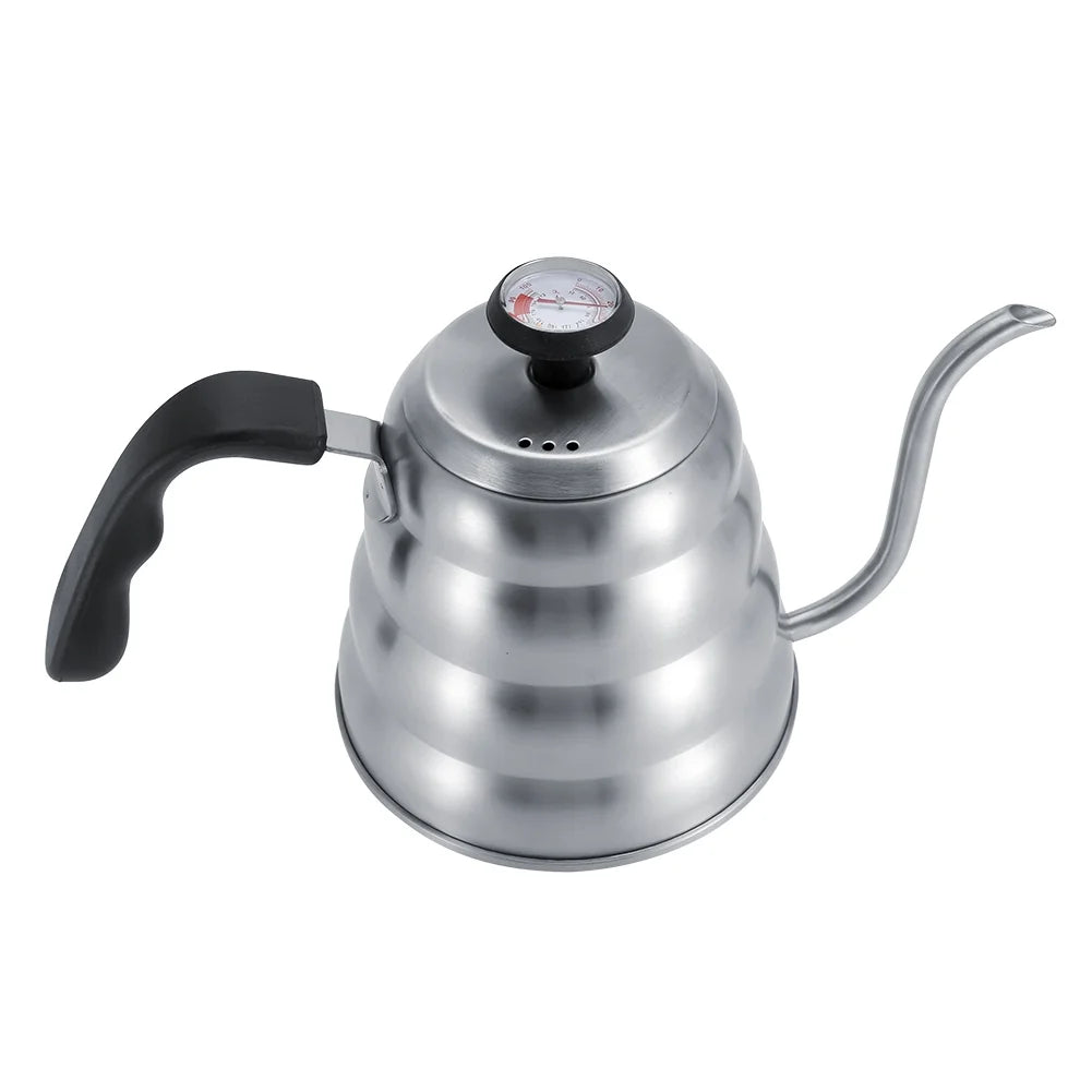 Stainless Steel Tea Pot with Gooseneck and Built-in Thermometer (1.2L) O9845