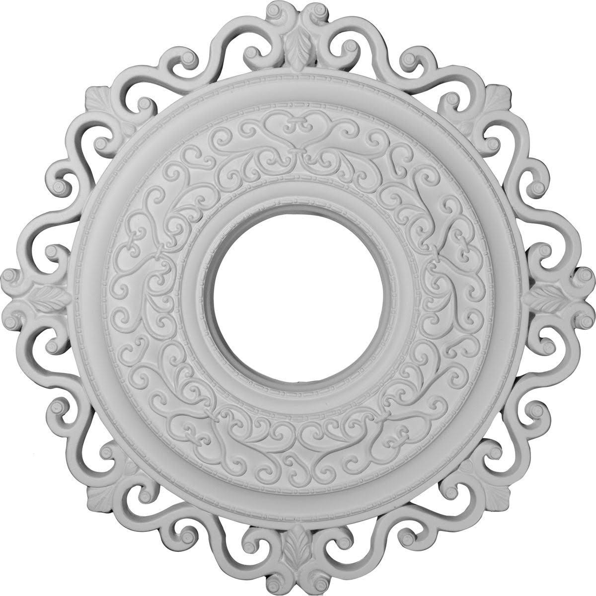 22x22OD x 6 1/4x22ID x 1 3/4x22P Ceiling Medallion, Hand-Painted Iridescent Gold J515